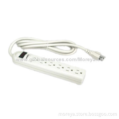 Power Strip of American Standard, 6 Lengthwise Socket Outlets, PC + ABS Plastic, Extension CordNew